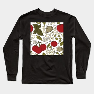 Italian Pasta Bowl Pattern Long Sleeve T-Shirt